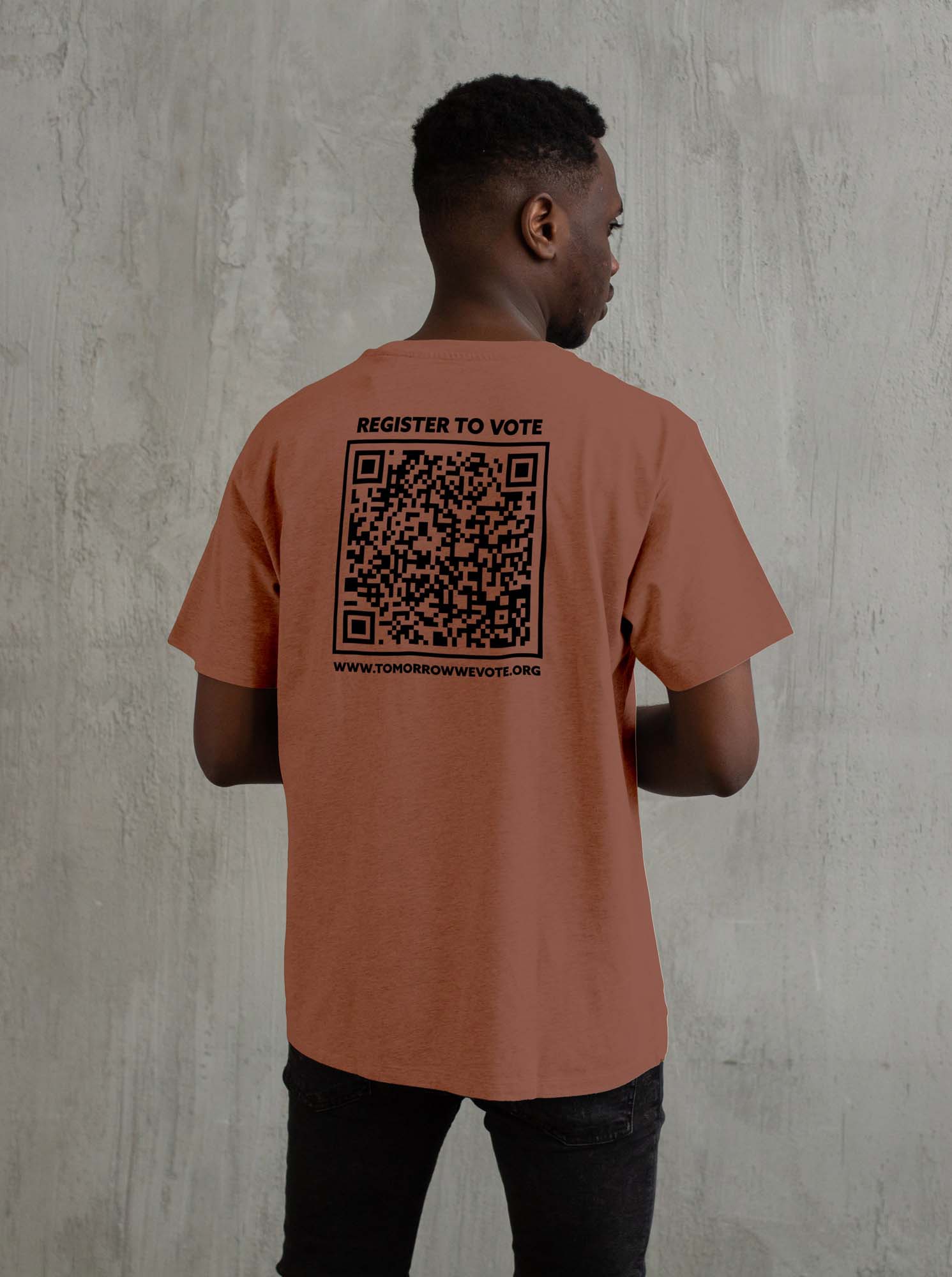 QR Code Voter Registration Shirt - Brown - Image 2